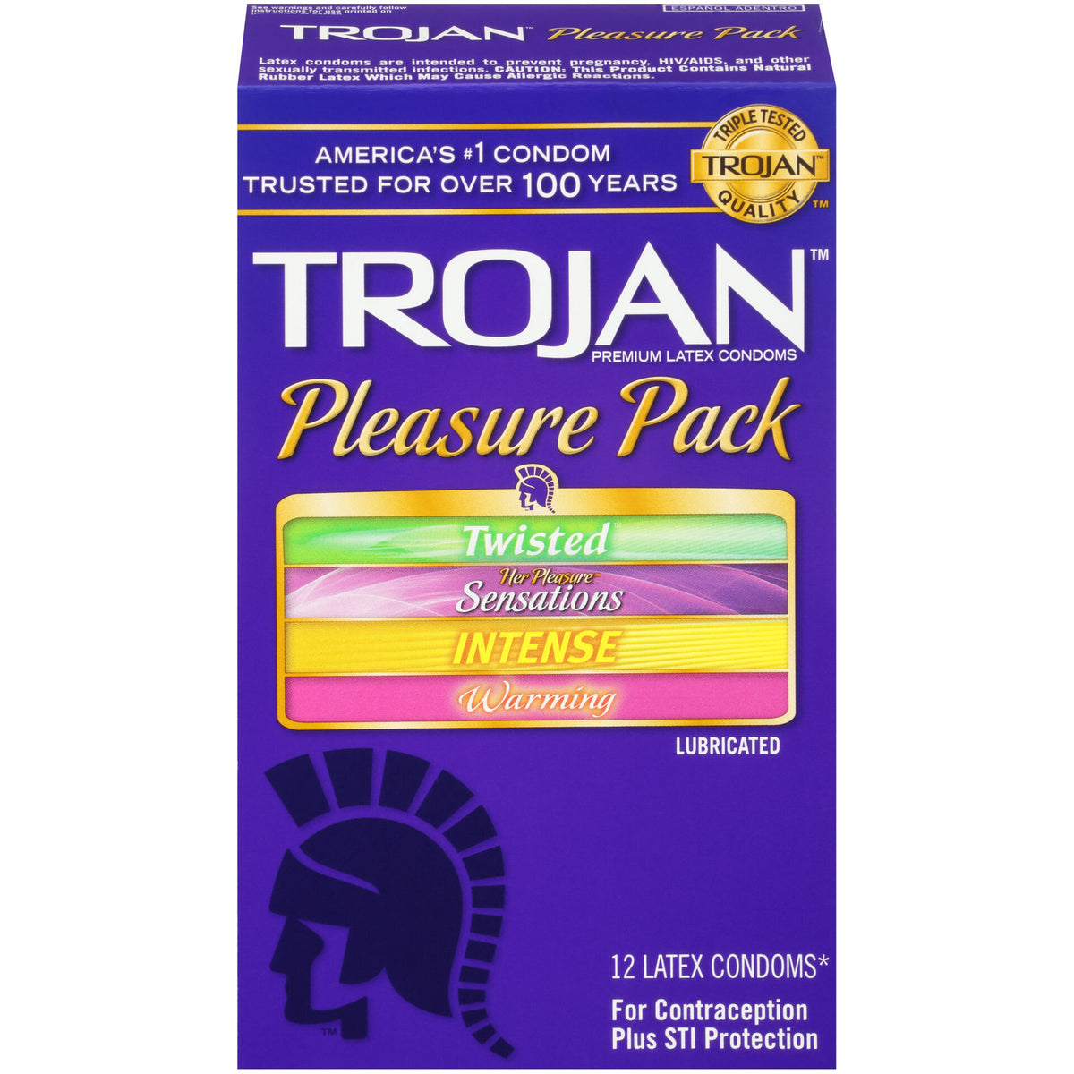 美國戰神 Trojan Pleasure Pack 刺激凸紋雜錦安全套 12片裝