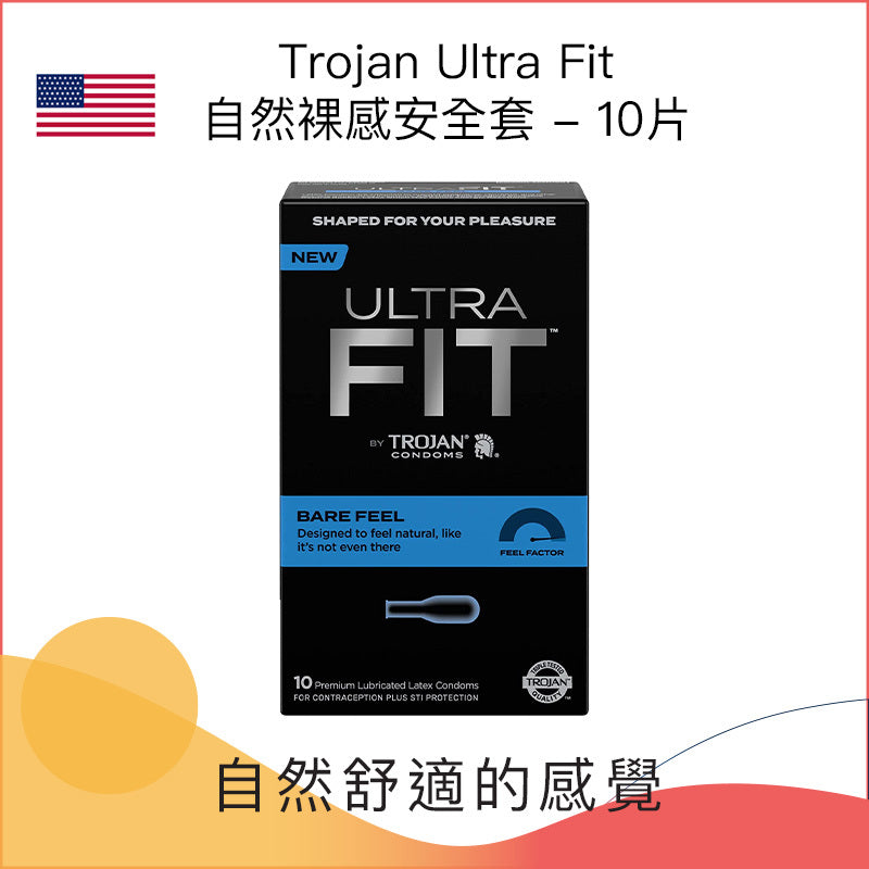 戰神 Trojan Ultra Fit 自然裸感安全套 - 10片裝