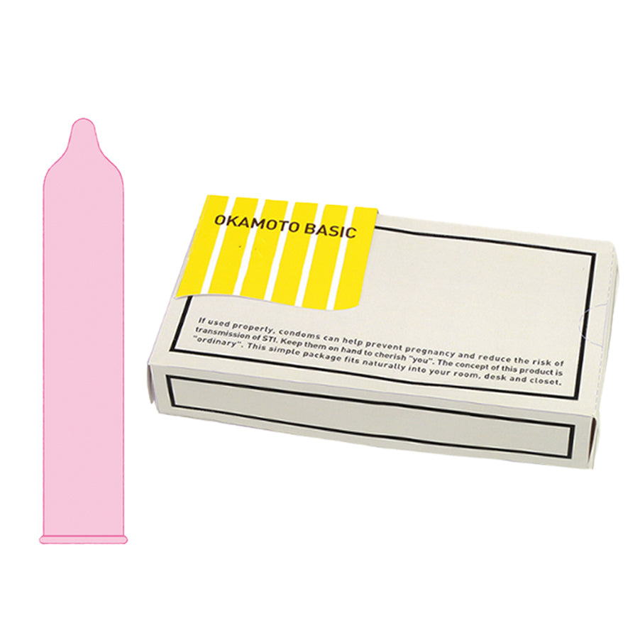 岡本 Okamoto Basic 迷人粉水潤安全套 (12片裝)