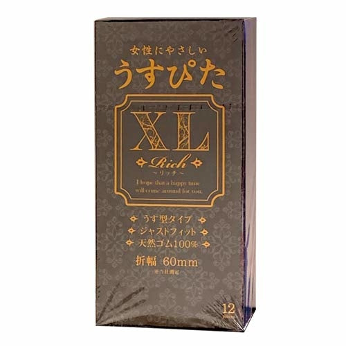 Japan Medical 日本醫療 Usu-Pita XL 加大碼波浪潤滑安全套 (12片裝)