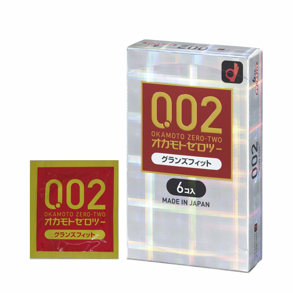 岡本 Okamoto 0.02mm EX Grand Fit 水系聚氨酯闊頭裝安全套 / 37mm / 6片裝