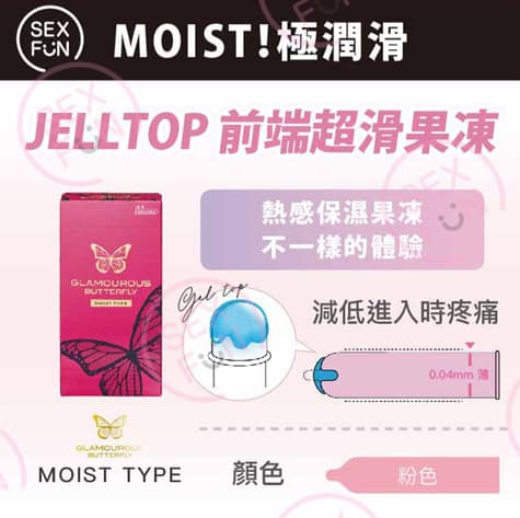 JEX 蝴蝶熱感潤滑安全套（6 / 12片）