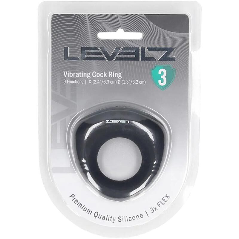 Levelz｜Vibrating Cock Ring 震動鎖精持久環（黑色｜1入）
