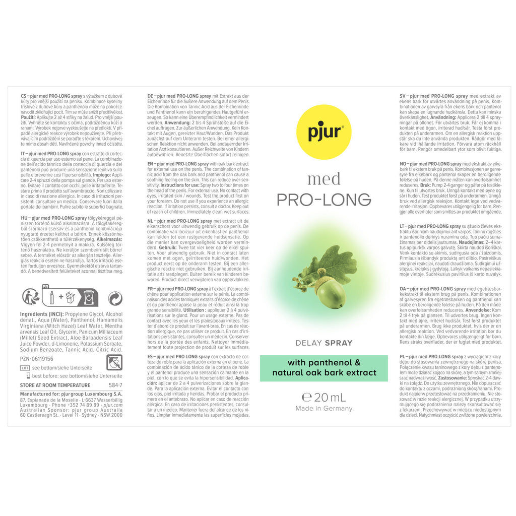 🇩🇪 Pjur med Pro-Long 草本持久噴霧 - 20ml