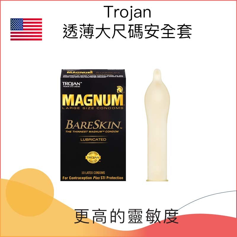 美國 Trojan戰神 Magnum BareSkin 大尺碼透薄安全套 - 10片裝