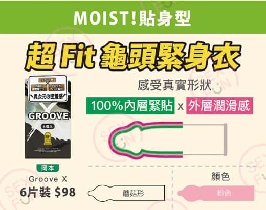 🇯🇵 岡本 Groove X 雙潤滑超貼合安全套 - 6片