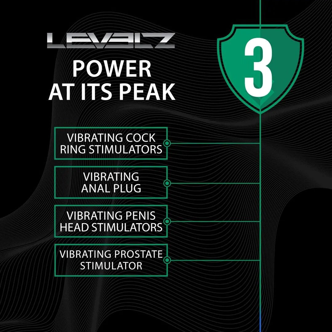 Levelz｜Vibrating Cock Ring 震動鎖精持久環（黑色｜1入）