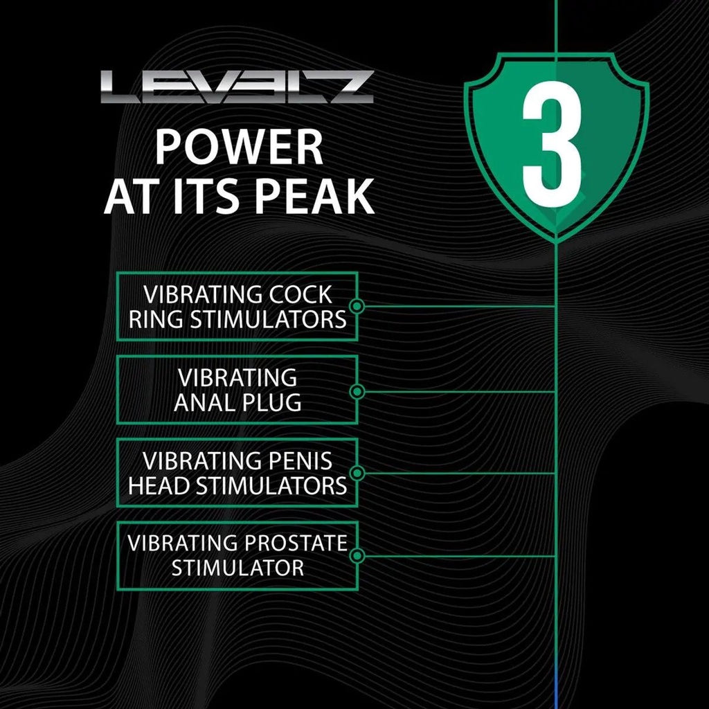 Levelz 震動螺紋陰莖套連睪丸環